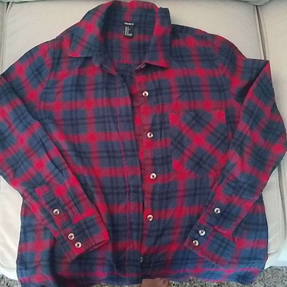 Forever 21 Blue/Red Checkered Flannel